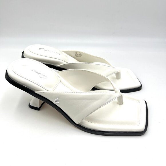 Circus NY Sam Edelman Size 7 Frances White Heels Mules Sandals Shoes - Picture 1 of 15